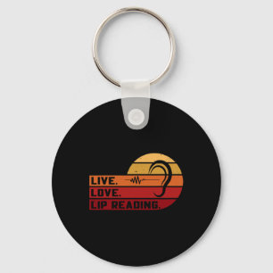 Asl Live Love Liplezen Gebarentaal Doofbewustzijn Sleutelhanger