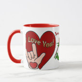 ASL Love (gepersonaliseerd) Mok (Links)