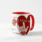 ASL Love (gepersonaliseerd) Mok (Voorkant rechts)