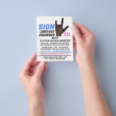 ASL, Love Gesture, Sign Language CourAdvert Flyer (Hand)
