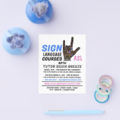 ASL, Love Gesture, Sign Language CourAdvert Flyer (Enkel)