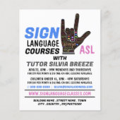 ASL, Love Gesture, Sign Language CourAdvert Flyer (Voorkant)