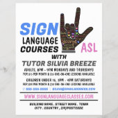 ASL, Love Gesture, Sign Language CourAdvert Flyer (Voorkant)