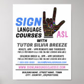 ASL, Love Gesture, Sign Language CourAdvert Poster (Voorkant)