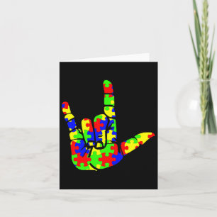 Asl Love Handgebarentaal Puzzel Autisme Awarenes Kaart