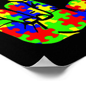Asl Love Handgebarentaal Puzzel Autisme Awarenes Poster (Hoek)