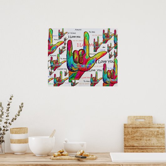 ASL Love in any Language Poster (Keuken)