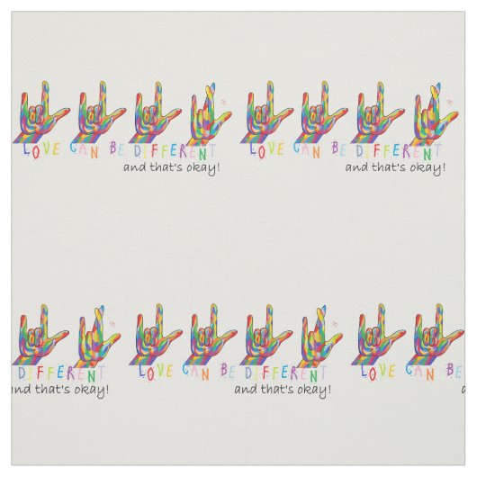 ASL Love is Different Sewing Fabric Stof (Swatch)