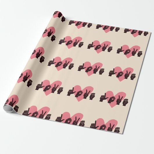ASL Love IV - Valentijnsdag Cadeaupapier (Uitgerold)