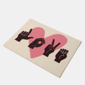 ASL Love IV - Valentijnsdag Deurmat (Schuin)