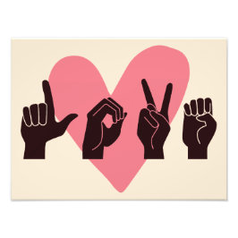 ASL Love IV - Valentijnsdag Foto Afdruk