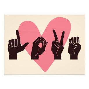 ASL Love IV - Valentijnsdag Foto Afdruk