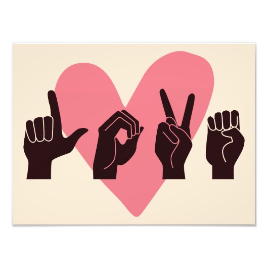 ASL Love IV - Valentijnsdag Foto Afdruk (Voorkant)