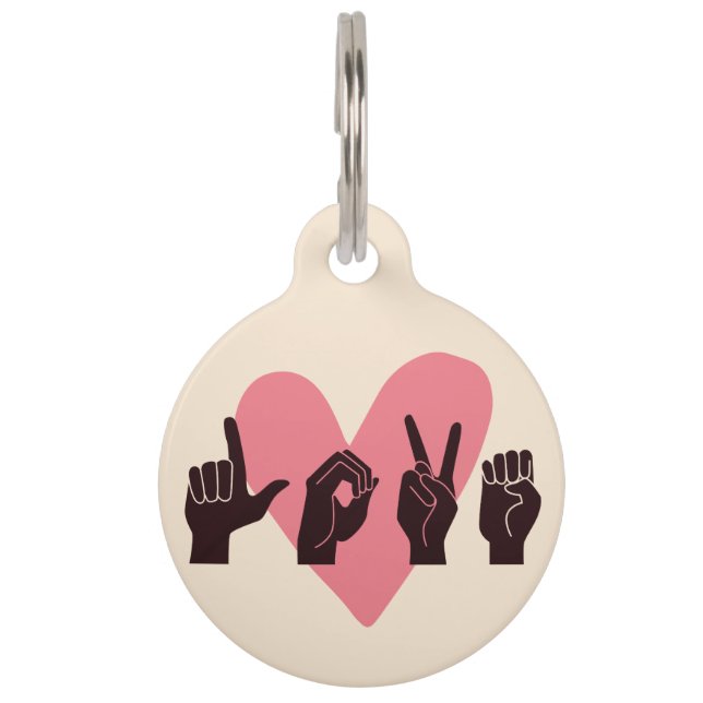 ASL Love IV - Valentijnsdag Huisdierpenning (Voorkant)