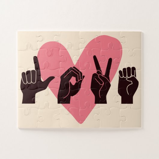 ASL Love IV - Valentijnsdag Legpuzzel (Horizontaal)