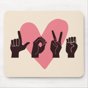 ASL Love IV - Valentijnsdag Muismat