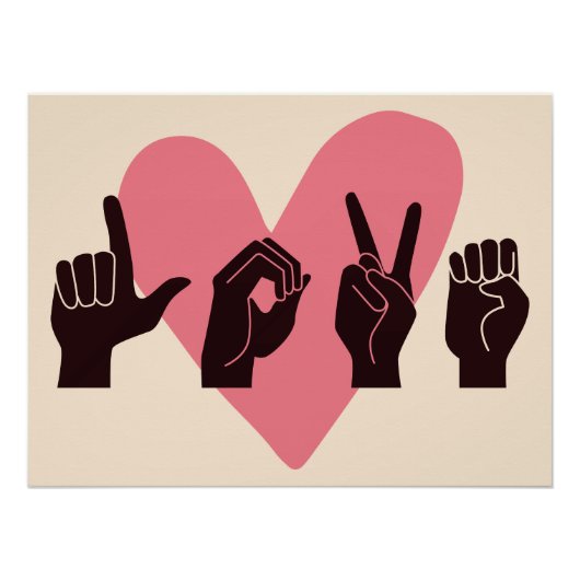 ASL Love IV - Valentijnsdag Perfect Poster (Voorkant)