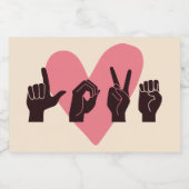 ASL Love IV - Valentijnsdag Sparkling Wijnetiket (Enkel label)