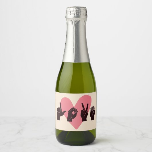 ASL Love IV - Valentijnsdag Sparkling Wijnetiket (Voorkant)