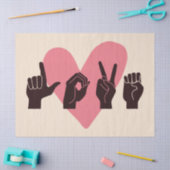 ASL Love IV - Valentijnsdag Tissuepapier (Craft)