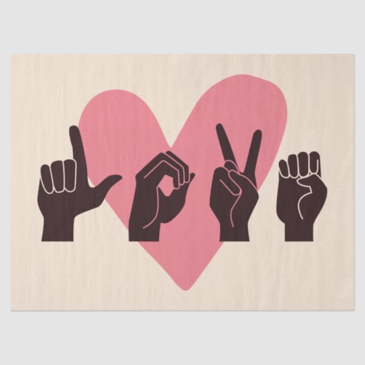 ASL Love IV - Valentijnsdag Tissuepapier (Voorkant)