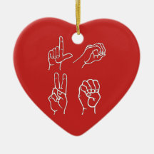ASL Love Ornament