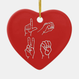 ASL Love Ornament