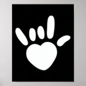 ASL Love Sign American Sign Language Deaf Awarenes Poster (Voorkant)