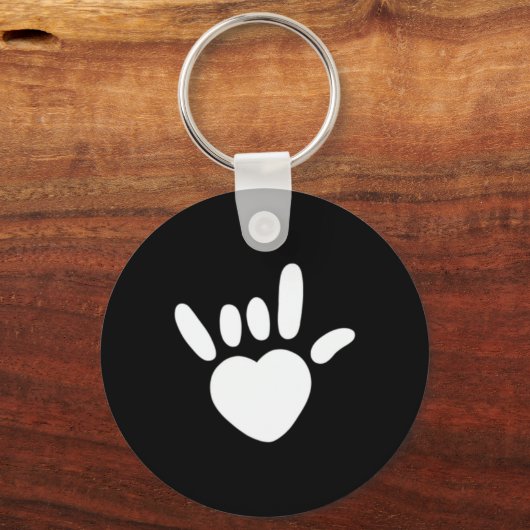 Asl Love Sign American Sign Language Deaf Awarenes Sleutelhanger (Voorkant)