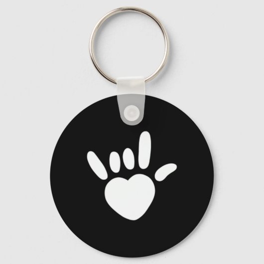 ASL Love Sign American Sign Language Deaf Awarenes Sleutelhanger (Voorkant)