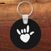 ASL Love Sign American Sign Language Deaf Awarenes Sleutelhanger (Voorkant)