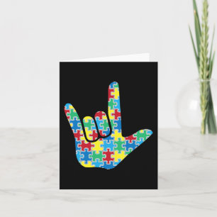ASL Love Sign Autisme Awareness Kaart