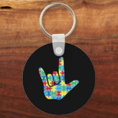 ASL Love Sign Autisme Awareness Sleutelhanger (Achterkant)