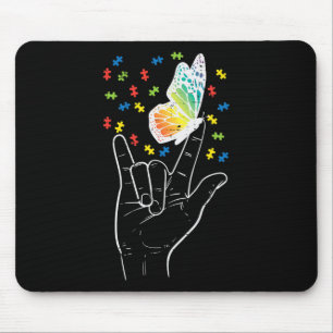 Asl Love Sign Butterfly Puzzle Autisme Awareness S Muismat