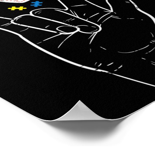 Asl Love Sign Butterfly Puzzle Autisme Awareness S Poster (Hoek)