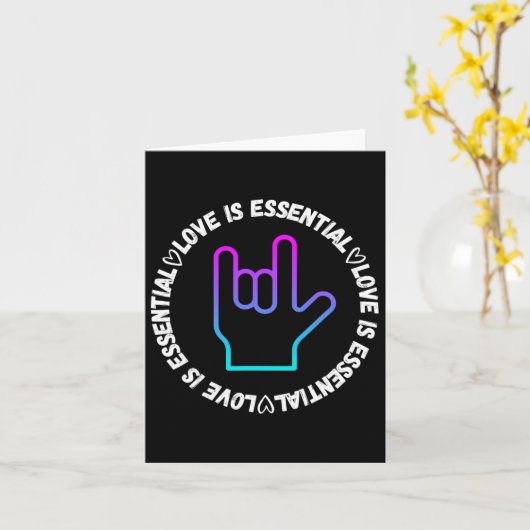 ASL Love Sign Disability Awareness Kaart (Gele Bloem)