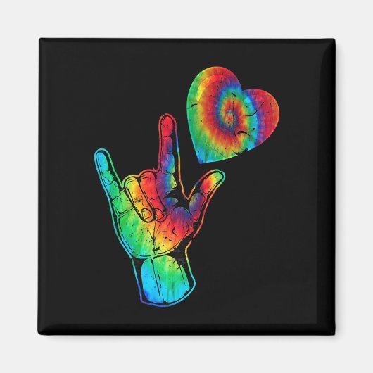 ASL Love Sign Language Autiseness Support Ti Magneet (Voorkant)