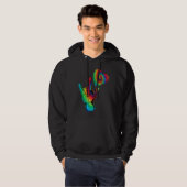 ASL Love Sign Language Autism  Awareness Support   Hoodie (Voorkant volledig)