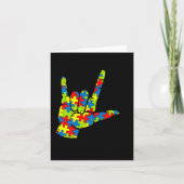 ASL Love Sign Language Autism Gift Awareness Suppo Kaart (Voorkant)