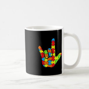 ASL Love Sign Language Autism Gift Awareness Suppo Koffiemok