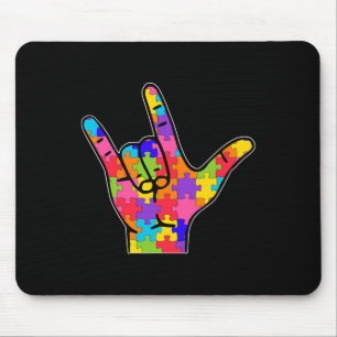 ASL Love Sign Language Autism Gift Awareness Suppo Muismat