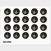 ASL Love Sign Language - Autistic Puzzle Autism Aw Ronde Sticker (Vel)