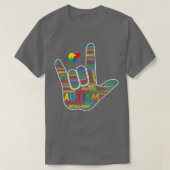 ASL Love Sign Language Hand Autism Awareness Puzzl T-shirt (Design voorkant)