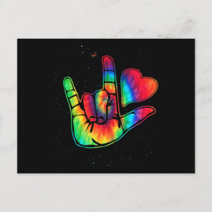 ASL Love Sign Language Hand Autism Awareness Suppo Briefkaart