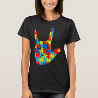 ASL Love Sign Language Peace Autism Awareness Supe T-shirt