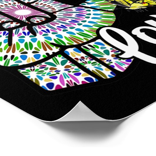 ASL Love You Hand Sign Language Butterfly Deaf Awa Poster (Hoek)