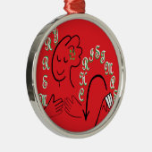 ASL Merry Kerstmis Metalen Ornament (Rechts)