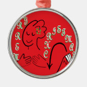 ASL Merry Kerstmis Metalen Ornament (Voorkant)