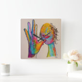 ASL moeder Vierkante Klok (Huis)