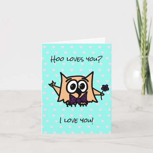 ASL Moederdagkaart met Ollie de Uil (Roze) Kaart (Voorkant)